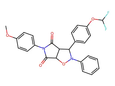 3-(4-(difluoromethoxy)phenyl)-5-(4-methoxyphenyl)-2-phenyldihydro-2H-pyrrolo[3,4-d]isoxazole-4,6(5H,6aH)-dione structure