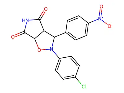2-(4-chlorophenyl)-3-(4-nitrophenyl)dihydro-2H-pyrrolo[3,4-d]isoxazole-4,6(5H,6aH)-dione structure