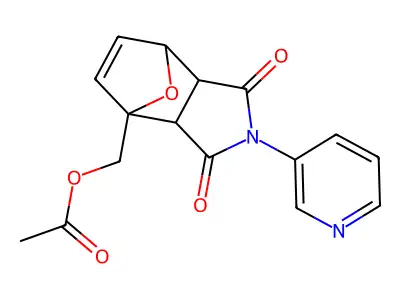 4-[(Acetyloxy)methyl]-3a,4,7,7a-tetrahydro-2-(3-pyridinyl)-4,7-epoxy-1H-isoindole-1,3(2H)-dione structure