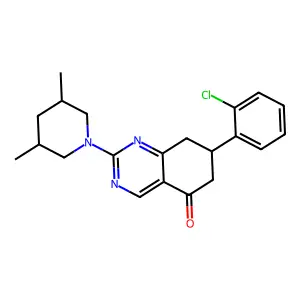 7-(2-chlorophenyl)-2-(3,5-dimethylpiperidin-1-yl)-7,8-dihydroquinazolin-5(6H)-one structure