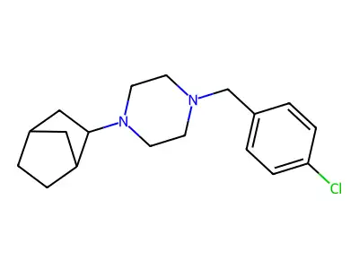 1-(Bicyclo[2.2.1]hept-2-yl)-4-(4-chlorobenzyl)piperazine structure