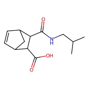 3-Isobutylcarbamoyl-bicyclo[2.2.1]hept-5-ene-2-carboxylic acid structure
