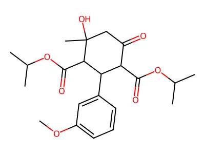 diisopropyl 4-hydroxy-2-(3-methoxyphenyl)-4-methyl-6-oxocyclohexane-1,3-dicarboxylate structure