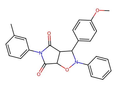 3-(4-methoxyphenyl)-2-phenyl-5-(m-tolyl)dihydro-2H-pyrrolo[3,4-d]isoxazole-4,6(5H,6aH)-dione structure