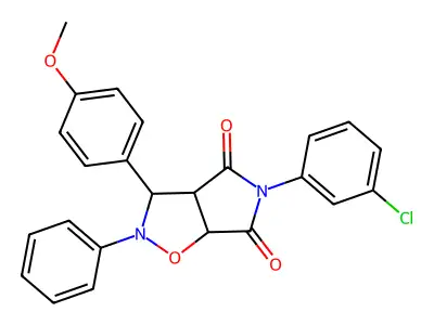 5-(3-chlorophenyl)-3-(4-methoxyphenyl)-2-phenyl-hexahydro-2H-pyrrolo[3,4-d][1,2]oxazole-4,6-dione structure