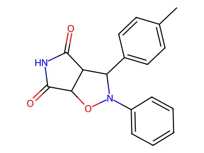 2-phenyl-3-(p-tolyl)dihydro-2H-pyrrolo[3,4-d]isoxazole-4,6(5H,6aH)-dione structure