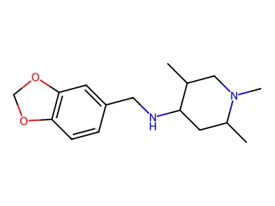 N-(1,3-benzodioxol-5-ylmethyl)-1,2,5-trimethylpiperidin-4-amine structure