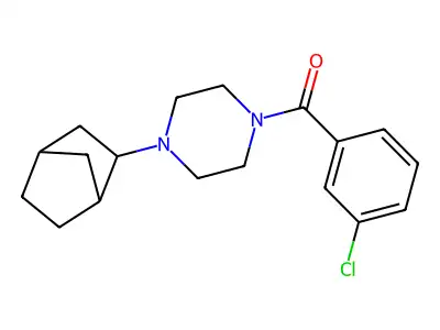 [4-(3-Bicyclo[2.2.1]heptanyl)piperazin-1-yl]-(3-chlorophenyl)methanone structure