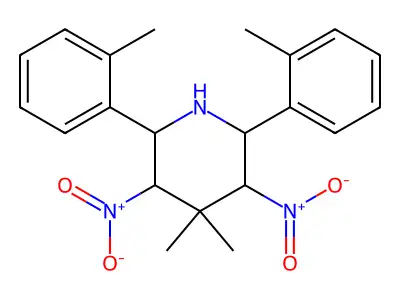 4,4-Dimethyl-2,6-bis(2-methylphenyl)-3,5-dinitropiperidine structure