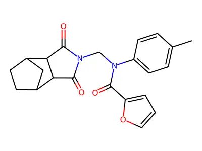 N-[(1,3-dioxooctahydro-2H-4,7-methanoisoindol-2-yl)methyl]-N-(4-methylphenyl)furan-2-carboxamide structure