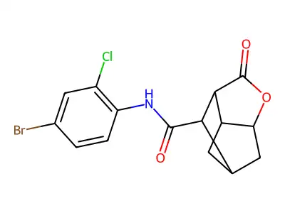 N-(4-bromo-2-chlorophenyl)-2-oxohexahydro-2H-3,5-methanocyclopenta[b]furan-7-carboxamide structure