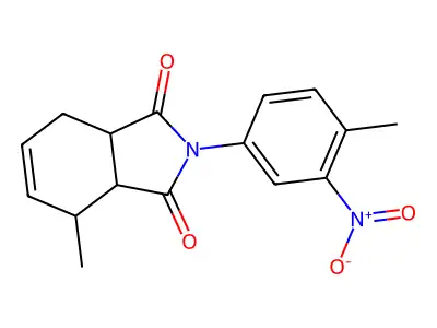 4-Methyl-2-(4-methyl-3-nitrophenyl)-3a,4,7,7a-tetrahydroisoindole-1,3-dione structure