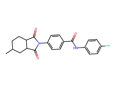 N-(4-fluorophenyl)-4-(5-methyl-1,3-dioxooctahydro-2H-isoindol-2-yl)benzamide structure