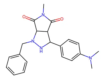 1-benzyl-3-[4-(dimethylamino)phenyl]-5-methyltetrahydropyrrolo[3,4-c]pyrazole-4,6(1H,5H)-dione structure