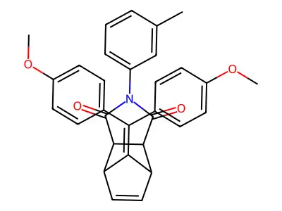 8-[bis(4-methoxyphenyl)methylidene]-2-(3-methylphenyl)-3a,4,7,7a-tetrahydro-1H-4,7-methanoisoindole-1,3(2H)-dione structure