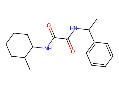 N-(2-methylcyclohexyl)-N'-(1-phenylethyl)oxamide structure