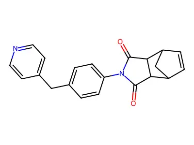 2-[4-(pyridin-4-ylmethyl)phenyl]-3a,4,7,7a-tetrahydro-1H-4,7-methanoisoindole-1,3(2H)-dione structure