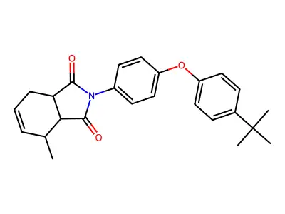 2-[4-(4-tert-butylphenoxy)phenyl]-4-methyl-3a,4,7,7a-tetrahydroisoindole-1,3-dione structure