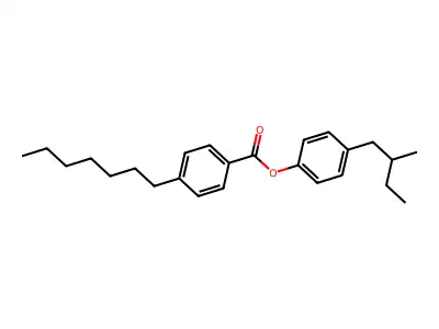Benzoic acid, 4-heptyl-, 4-(2-methylbutyl)phenyl ester structure