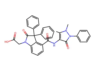 4-(4-Antipyrylaminocarbonyl)-2-oxoindoline-1-acetic acid structure
