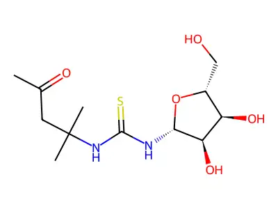 Thiourea, N-(1,1-dimethyl-3-oxobutyl)-N'-beta-D-ribofuranosyl- structure