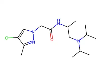 2-(4-chloro-3-methylpyrazol-1-yl)-N-[1-[di(propan-2-yl)amino]propan-2-yl]acetamide structure