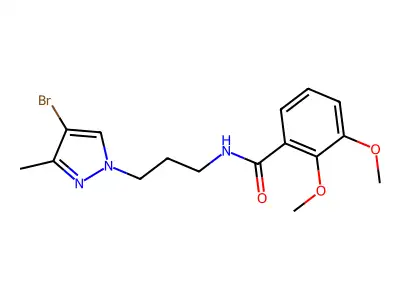 N-[3-(4-bromo-3-methylpyrazol-1-yl)propyl]-2,3-dimethoxybenzamide structure