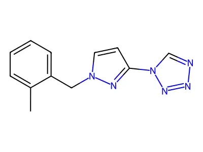 1-[1-[(2-Methylphenyl)methyl]pyrazol-3-yl]tetrazole structure