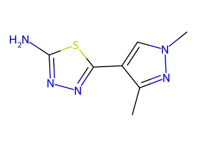 5-(1,3-dimethyl-1H-pyrazol-4-yl)-1,3,4-thiadiazol-2-amine structure