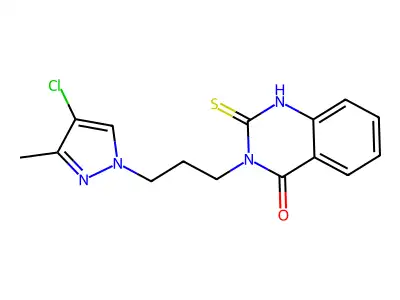 3-(3-(4-Chloro-3-methyl-1H-pyrazol-1-yl)propyl)-2-mercaptoquinazolin-4(3H)-one structure
