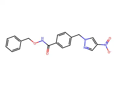 4-[(4-nitropyrazol-1-yl)methyl]-N-phenylmethoxybenzamide structure