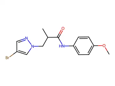3-(4-bromopyrazol-1-yl)-N-(4-methoxyphenyl)-2-methylpropanamide structure