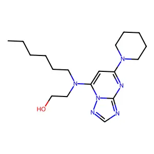 2-(Hexyl(5-(1-piperidinyl)(1,2,4)triazolo(1,5-a)pyrimidin-7-yl)amino)ethanol structure