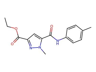 ethyl 1-methyl-5-[(4-methylphenyl)carbamoyl]-1H-pyrazole-3-carboxylate structure