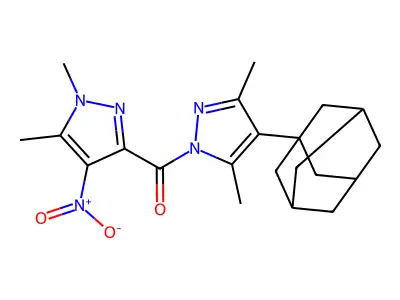 [4-(1-adamantyl)-3,5-dimethylpyrazol-1-yl]-(1,5-dimethyl-4-nitropyrazol-3-yl)methanone structure