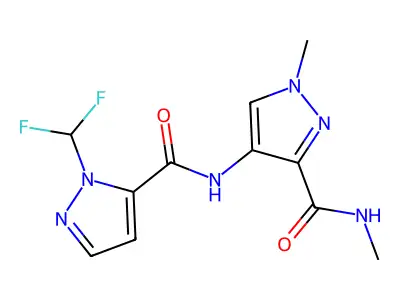 4-[[2-(difluoromethyl)pyrazole-3-carbonyl]amino]-N,1-dimethylpyrazole-3-carboxamide structure