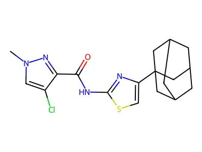 N-[4-(1-adamantyl)-1,3-thiazol-2-yl]-4-chloro-1-methylpyrazole-3-carboxamide structure