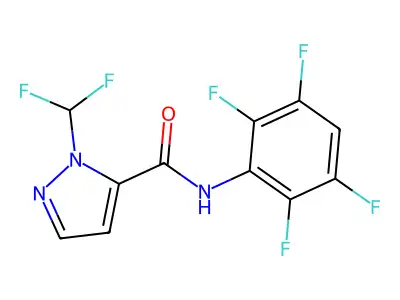 2-(difluoromethyl)-N-(2,3,5,6-tetrafluorophenyl)pyrazole-3-carboxamide structure