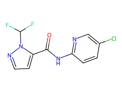 N-(5-chloropyridin-2-yl)-2-(difluoromethyl)pyrazole-3-carboxamide structure