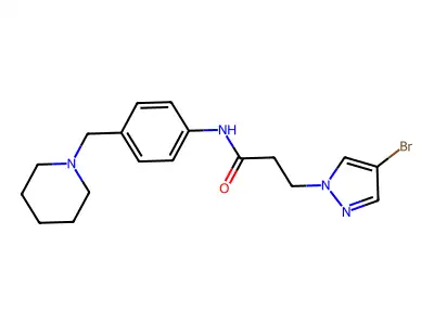 4-Bromo-N-(4-(1-piperidinylmethyl)phenyl)-1H-pyrazole-1-propanamide structure