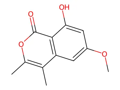 8-Hydroxy-6-methoxy-3,4-dimethylisochromen-1-one structure