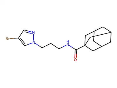 N-[3-(4-bromopyrazol-1-yl)propyl]adamantane-1-carboxamide structure