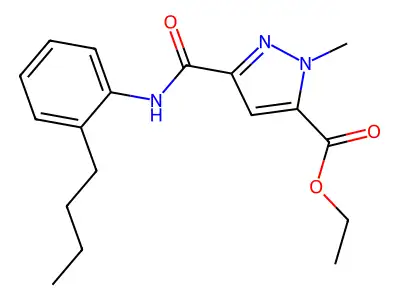 ethyl 3-((2-butylphenyl)carbamoyl)-1-methyl-1H-pyrazole-5-carboxylate structure