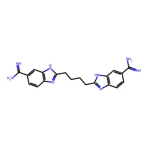 2,2'-(1,4-Butanediyl)bis-1H-benzimidazole-5-carboximidamide structure