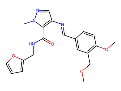 N-(2-Furanylmethyl)-4-[[[4-methoxy-3-(methoxymethyl)phenyl]methylene]amino]-1-methyl-1H-pyrazole-5-carboxamide structure