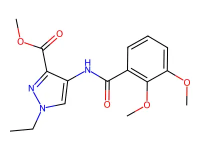 Methyl 4-[(2,3-dimethoxyphenyl)carbonylamino]-1-ethylpyrazole-3-carboxylate structure