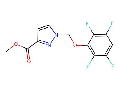 methyl 1-[(2,3,5,6-tetrafluorophenoxy)methyl]-1H-pyrazole-3-carboxylate structure