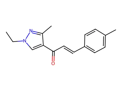1-(1-Ethyl-3-methyl-1H-pyrazol-4-yl)-3-(4-methylphenyl)-2-propen-1-one structure