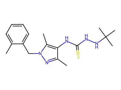 1-(tert-butylamino)-3-[3,5-dimethyl-1-[(2-methylphenyl)methyl]pyrazol-4-yl]thiourea structure