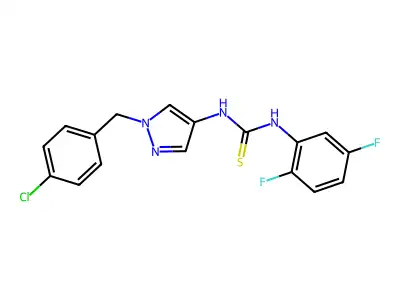 1-[1-[(4-Chlorophenyl)methyl]pyrazol-4-yl]-3-(2,5-difluorophenyl)thiourea structure